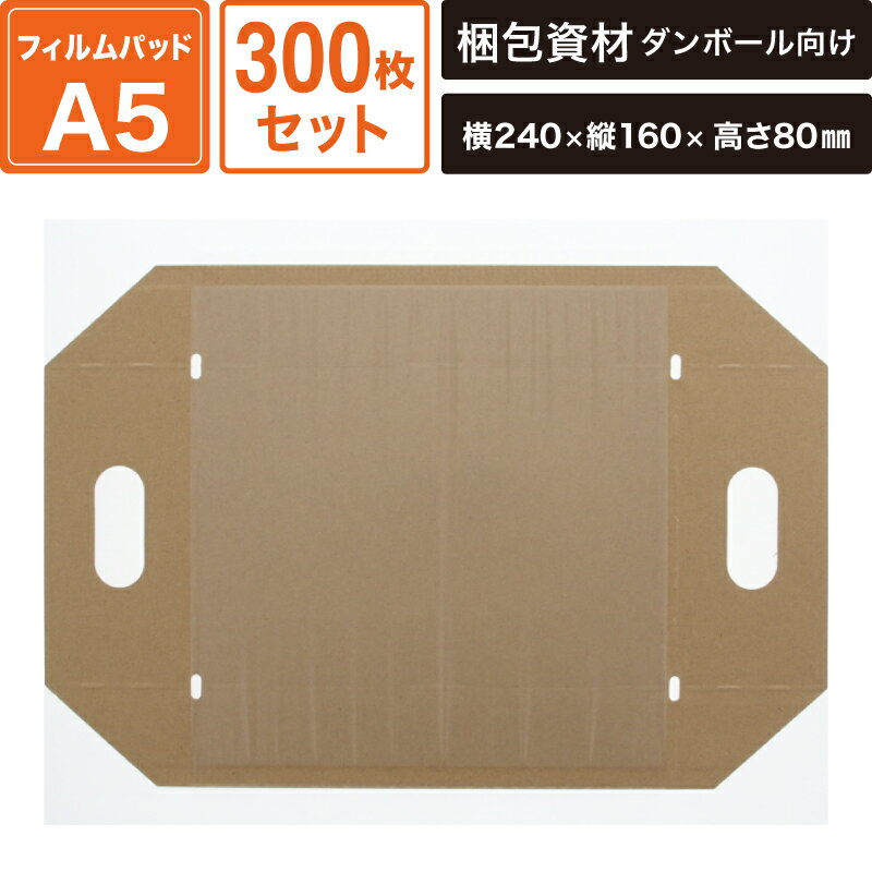 ヘイコー 段ボール用フィルムパッド A5用-80 300枚セット 【横240×縦160×高80mm】 SM-FP01-0300