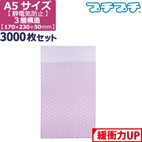 【ポイント3倍/法人限定販売】 プチプチ 袋 エアキャップ 梱包 3層 静電気防止 A5 DVD サイズ (170×230..