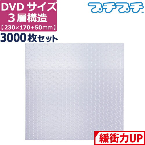 【法人限定販売】 プチプチ 袋 エアキャップ 梱包 3層品 A5 DVDサイズ 横型 (230×170+50mm) 3000枚セッ..