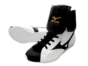 MIZUNO BOXING SHOES オリジナルシューズバッグ付アメリカ屋オリジナルカラー（白x黒x黒ライン）ミズノ折り返しタイプボクシングシューズ