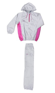 プロボクサー仕様【フード付に新色登場】MIZUNO当店オリジナルフード付減量着ライトグレー×ピンク)上下セットサウナスーツ減量スーツの決定版(ミズノ・日本製)