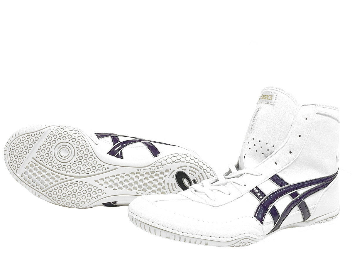 IN STOCK【3−5日程度で出荷可能】1083A001 ASICS Speciai Order レスリングシューズ　ホワイトxパープルふち シルバーウィンドウシルバースペシャルオーダー アシックスEX-EO後継