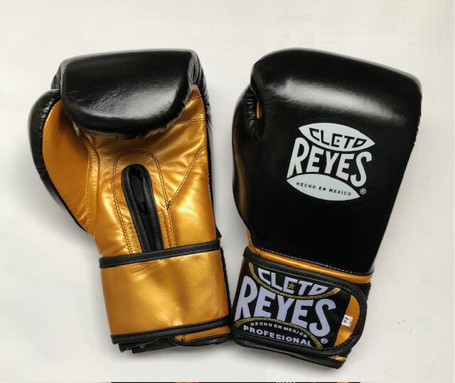 期間限定 10倍ポイント【アメリカ屋限定商品・キーホルダー付】10 オンス ブラック x ゴールド レイジェスボクシンググローブマジックテープ式ベルクロ
