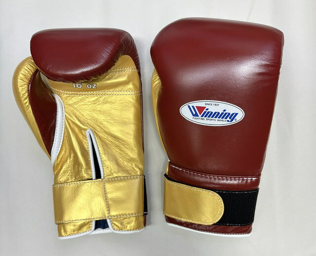 【For individual fighters in JAPAN only】WINNING boxing gloves MS-600B 16oz Velcro in BROWN x GOLD ウイニング練習用　ボクシング　グローブマジックテープ式16オンス（プロタイプ）ブラウン x ゴールド