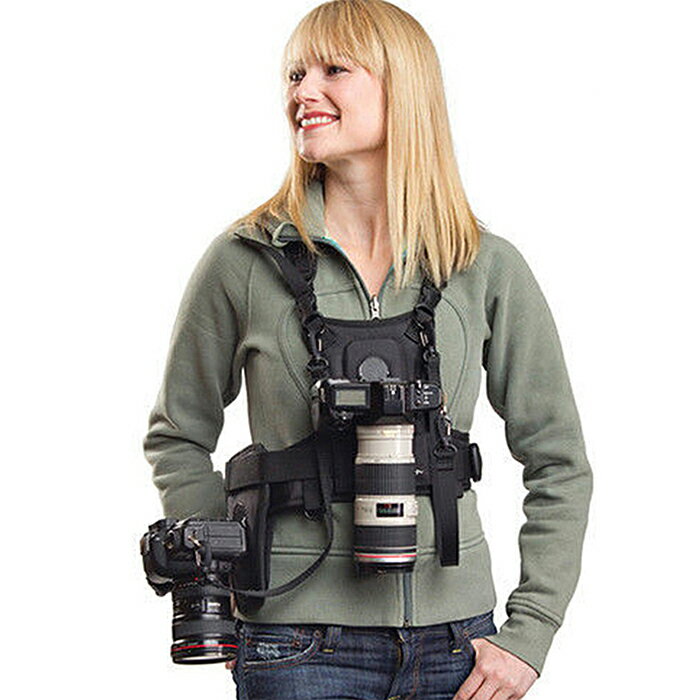 送料無料 Sevenoak SK-MSP01 双カメラストラップ サイドレザーケース付き フロントウエストバッグシステム、1/4インチねじインターフェース対応 デジタル一眼レフカメラ Canon 6D 600D 5D2 5D3 Nikon D90 Sony A7S アウトドア撮影 登山 ウェディングフォト 旅行に必須の装備