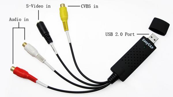 ビデオテープをDVDに簡単保存☆ デジタル変換　画像安定装置付　高速USB2.0　VHS/8mm FS-EasyCAP レコーダー コンバーター (検索: オーディオ 編集機材 ダビング DVD バックアップ 保存 )　◎　◇ USBビデオキャプチャー