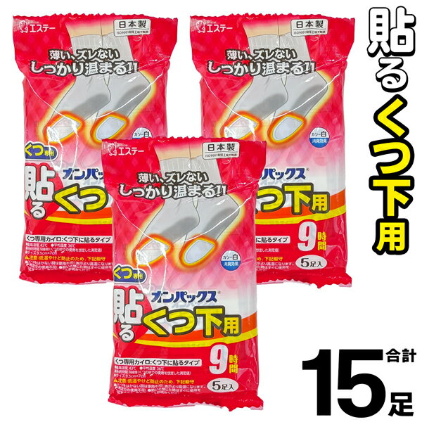 【5足 × 3個セット】 くつ下に貼るカイロ ズレない 足元暖房 オンパックス 貼る くつ下用カイロ ...