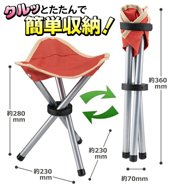 超軽量 折りたたみ式 コンパクトチェア スリム 収納 折りたたみチェアー 安定感抜群 (検索: 折りたたみイス 子ども用イス キャンプ 腰かけ 防災用 スチール製 いす ) まとめ買い アウトドア特集 ◇ トライアングルチェアーU通販格安セール情報 楽天 通販