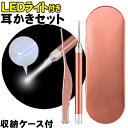光る耳かき LED ライト付き ピンセット ケース入り かわいい ステンレス製 耳かきセット 耳かき ライト ピンセット LED付き 耳掃除 子供 介護 耳かき...