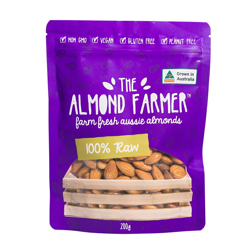 【20％OFF SALE！賞味期限12/30まで！】100%生アーモンド 200g アーモンド・ファーマー The Almond Farmer オーストラリア産 グルテンフリー ヴィーガン ヘルシー 低糖質 無添加 ジップ 天然 生 アーモンド 手摘み 無塩 無添加 ノンオイル ナッツ おやつ スナックのサムネイル