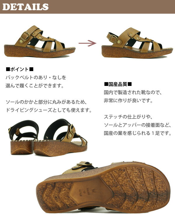 【送料無料】国内生産CAMBRIDGE POLO CLUB レディースの2WAYサンダル☆ 【ICHI3006...