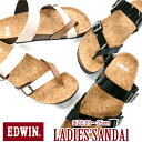 【送料無料】レディースサンダル EDWIN エドウィン ダイマツ【EW9463】軽量 コルク素材 ベルト エナメル □ew9463□