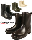 大人気レインブーツ P.B.BRIDGE ブリッジ 【MLK-203U】 レディース カジュアルブーツ 長靴 雨靴 ハーフ丈 完全防水 厚手の靴下も履ける ゆっ...
