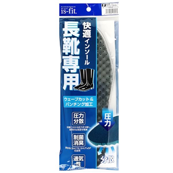 【ゆうパケット対象】 長靴専用 インソール 男性用 快適インソール【NAGAGUSTUKAITEKIINSOLE】制菌消臭 圧力分散 通気性 ウェーブカット パンチング加工 ハサミで切れる□nagagustukaitekiinsole□