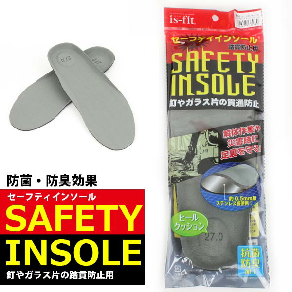 【あす楽】【ゆうパケット対象】 メンズ セーフティ インソール 紳士 モリト 【SAFETY-INSOLE】 貫通防止 約0.5mm ステンレス板 EVA ヒ..