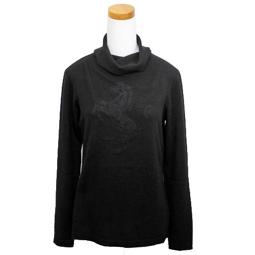 フェラーリ レディース プランシングホース ジャガード タートルネック ブラック