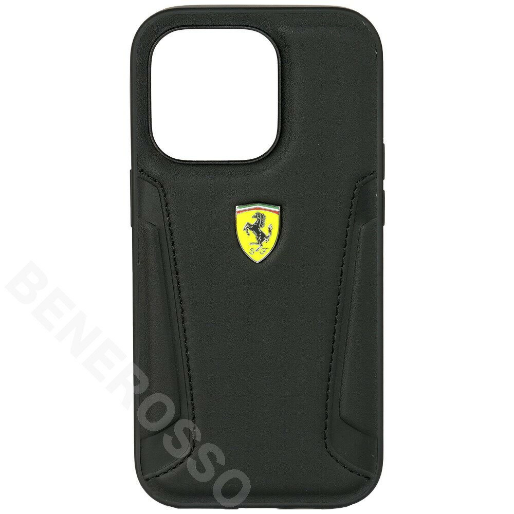 Rakuten - フェラーリ iPhone14Pro レザー バックカバー ブラック FEHCP14LRBUK