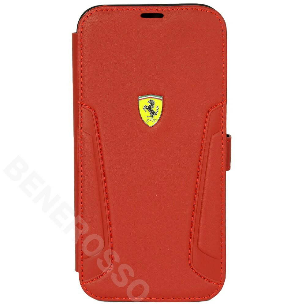 樂天商城 - フェラーリ iPhone14Plus レザー 手帳型ケース レッド FEBKP14MRBUR