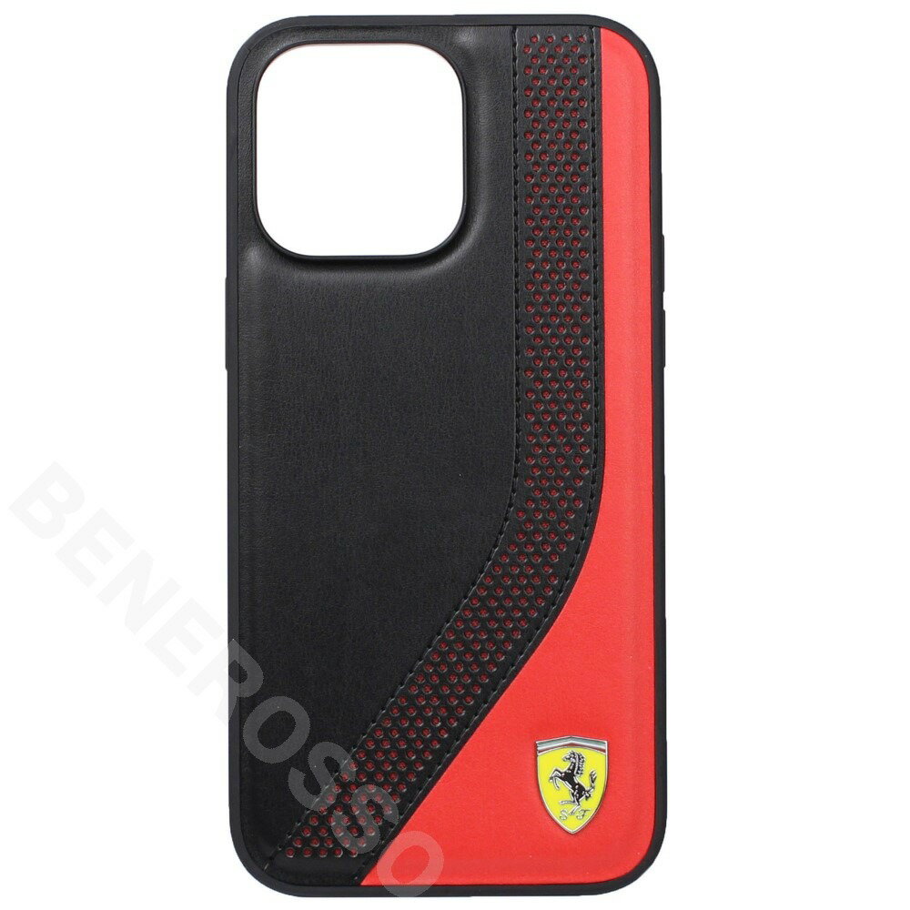Rakuten - フェラーリ iPhone14ProMax PU レザー ツートン バックカバー ブラック/レッド FEHCP14XPZIK