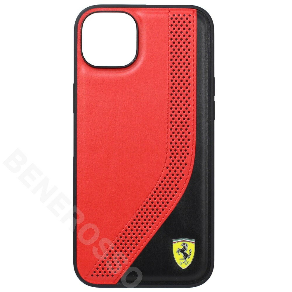 Rakuten - フェラーリ iPhone14plus PU レザー ツートン バックカバー レッド/ブラック FEHCP14MPZIR
