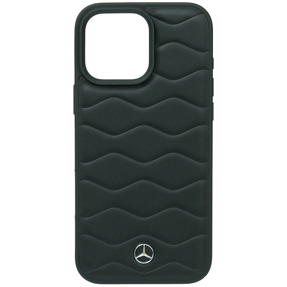 樂天商城 - メルセデスベンツ iPhone 16ProMax レザーバックカバー WITH WAVES ブラック MEHCP16X23RWRSK