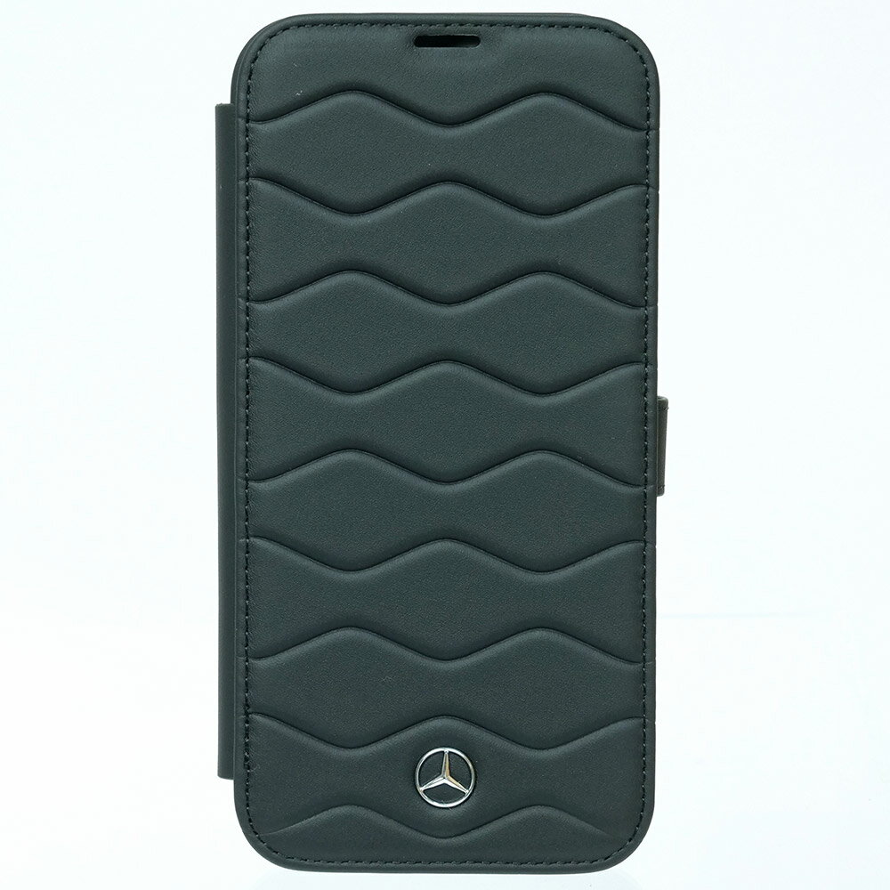 樂天商城 - メルセデスベンツ iPhone 16ProMax レザー ブックタイプケース WITH WAVES ブラック MEBKP16X23RWRSK