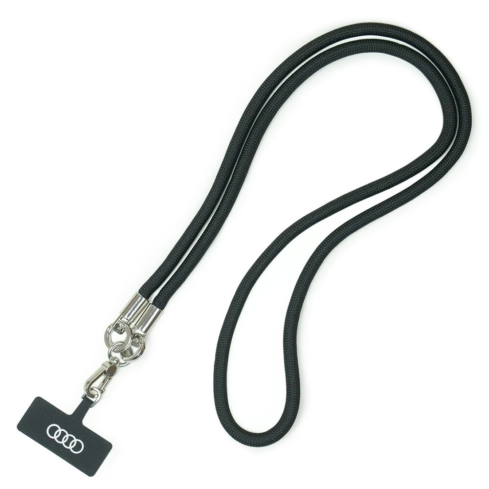 Rakuten - アウディ iPhone ランヤード 8mm/120cm ブラック AU-CBL8-R8/D1-BK