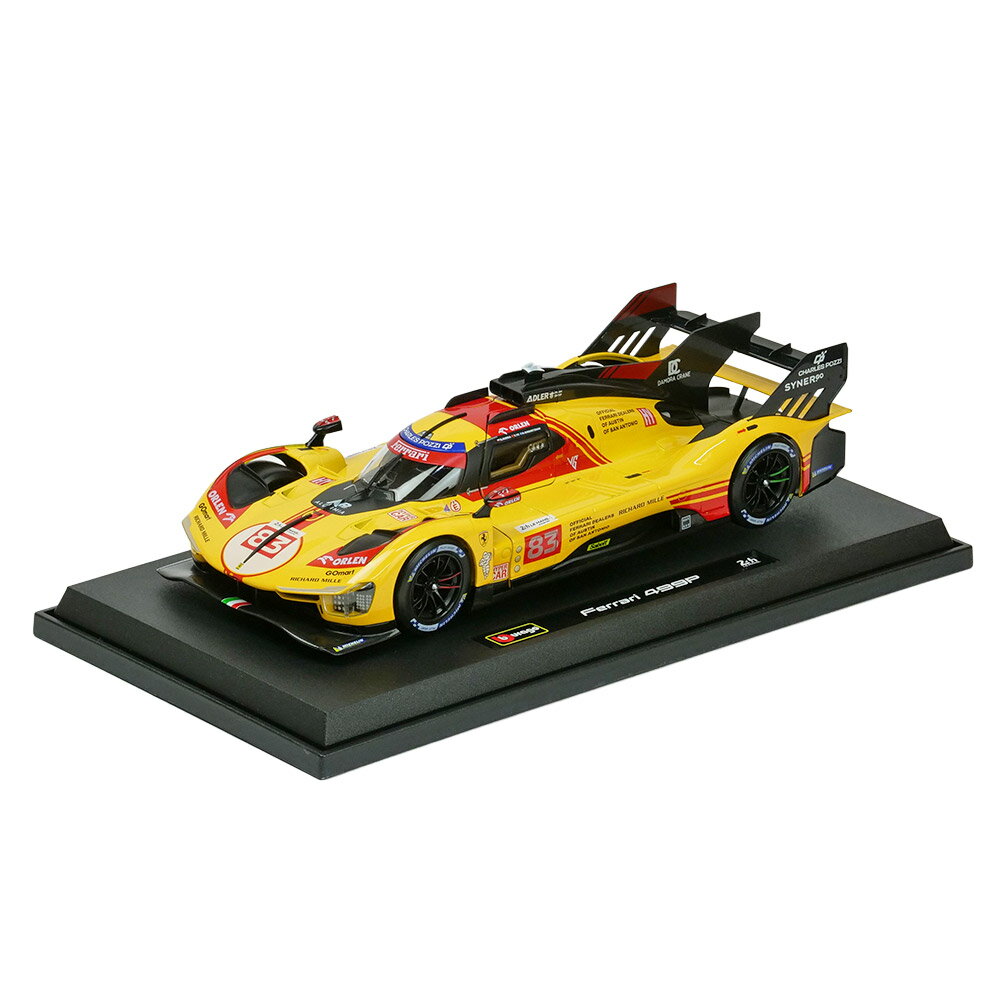 Bburago 1/18スケール フェラーリ 499P ル・マン 2024 #83 イエロー 18-16304Y
