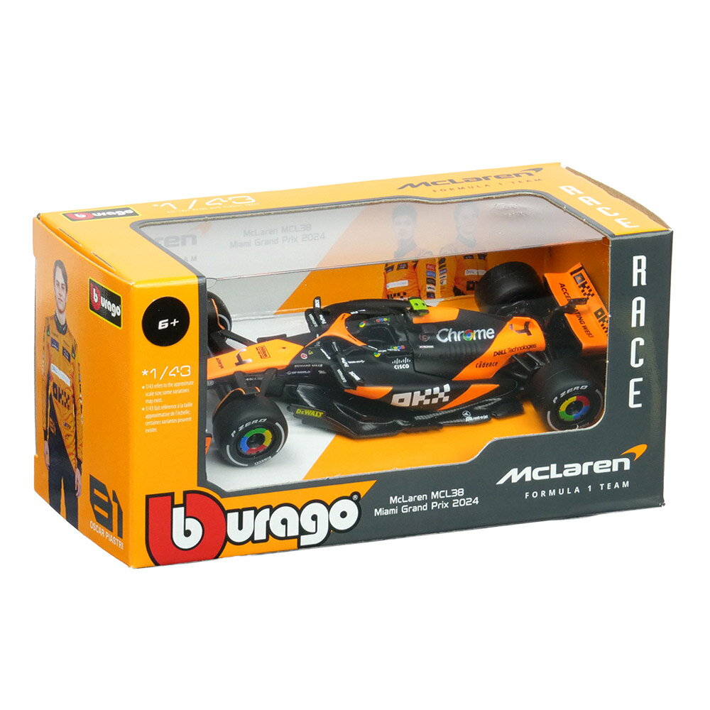 Bburago 1/43スケール マクラーレン F1 チーム MCL38 マイアミGP 2024 # ...