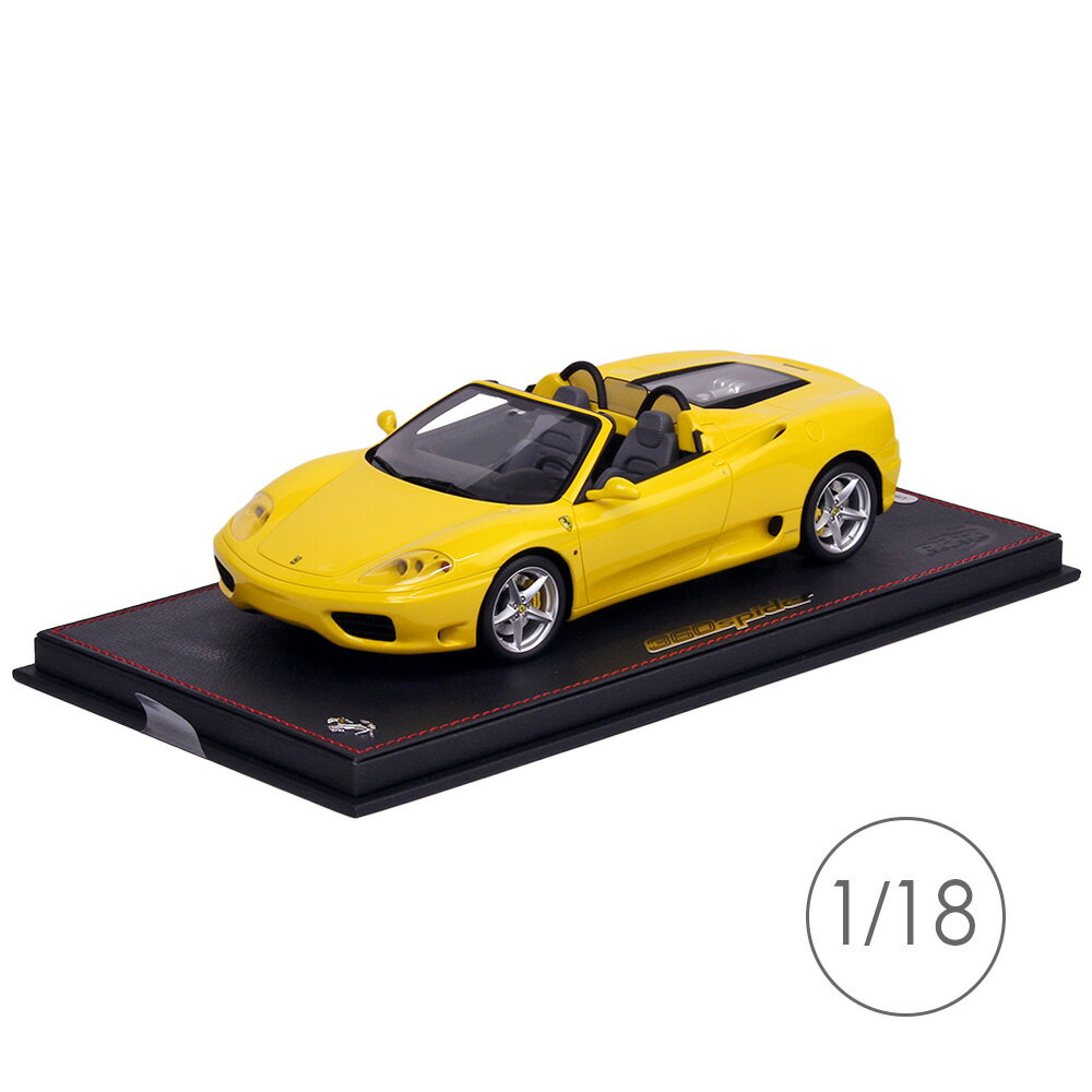 Rakuten - BBR MODELS 1/18スケール フェラーリ 360 モデナ スパイダー オートマティックギア ジアッロ モデナ - ブラック （ケース付） P18232BV
