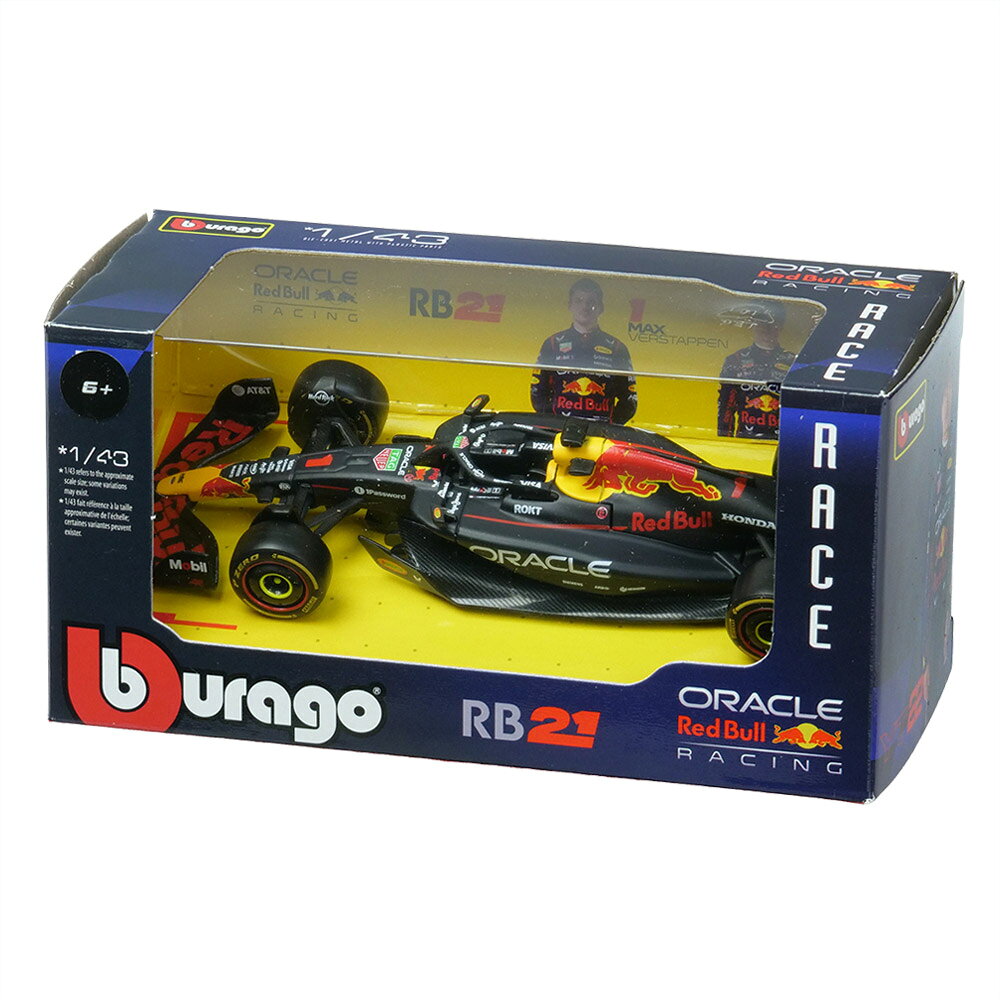 Rakuten - Bburago 1/43スケール オラクル レッドブル レーシング ホンダ RB21 M.フェルスタッペン 2025 ウィンドウボックス ネイビー BUR38233V