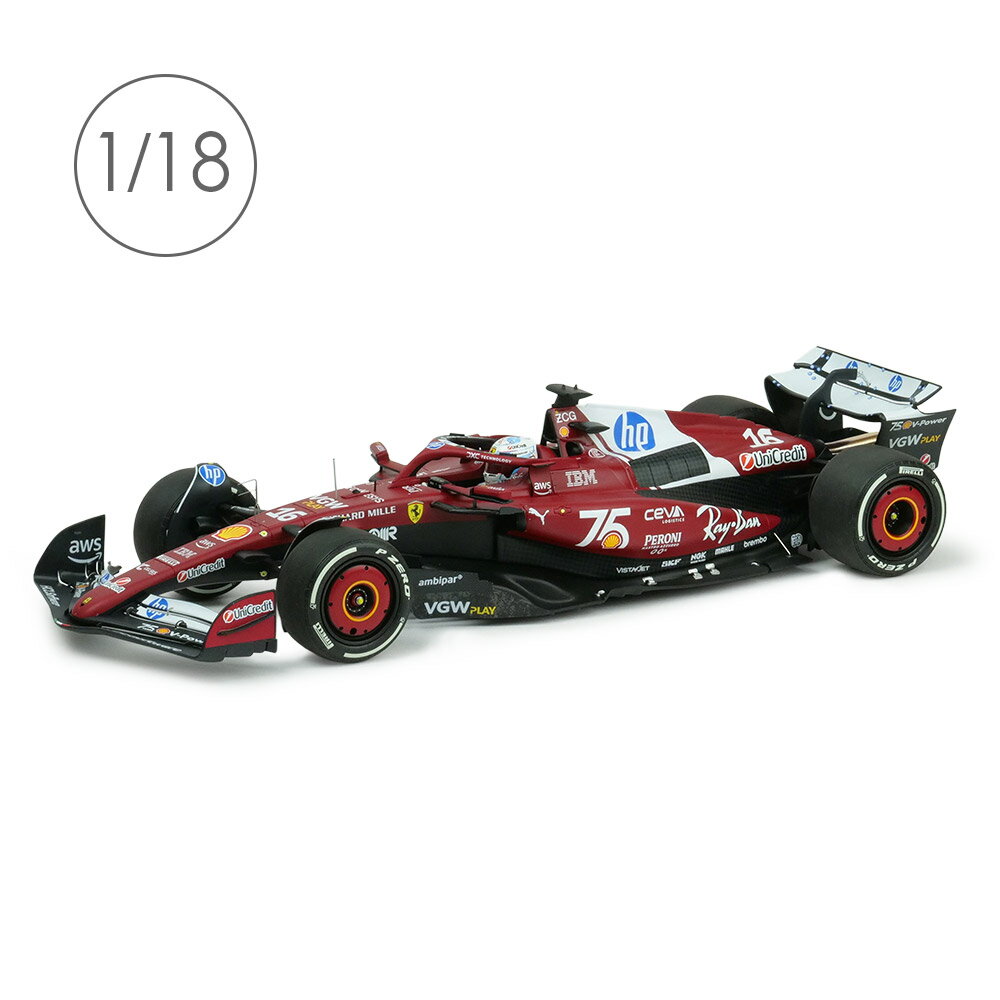 Rakuten - BBR MODELS 1/18スケール フェラーリ SF-25 C.ルクレール モナコGP 2025 2位入賞 レッド PBBR252016
