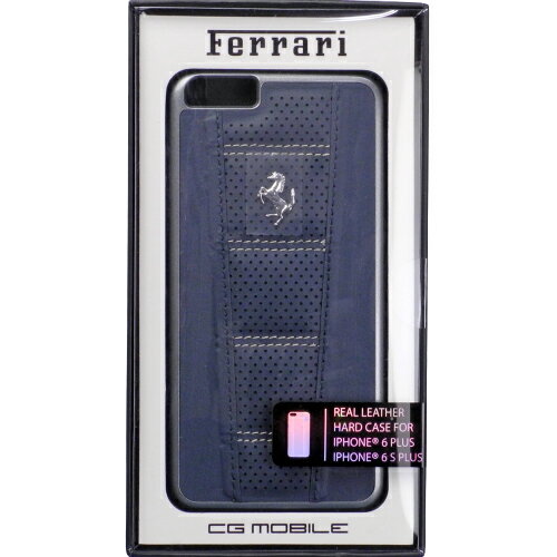 Rakuten - フェラーリ iPhone6 Plus / 6s Plus 458 レザー ドット ハードケース シルバー PH/ブルー FE458PHCP6LBLB