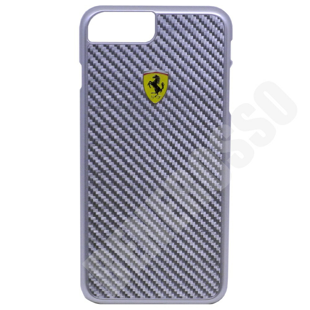 樂天商城 - フェラーリ iPhone7 Plus /8 Plus リアルカーボン ハードケース シルバー FERCAHCP7LSI