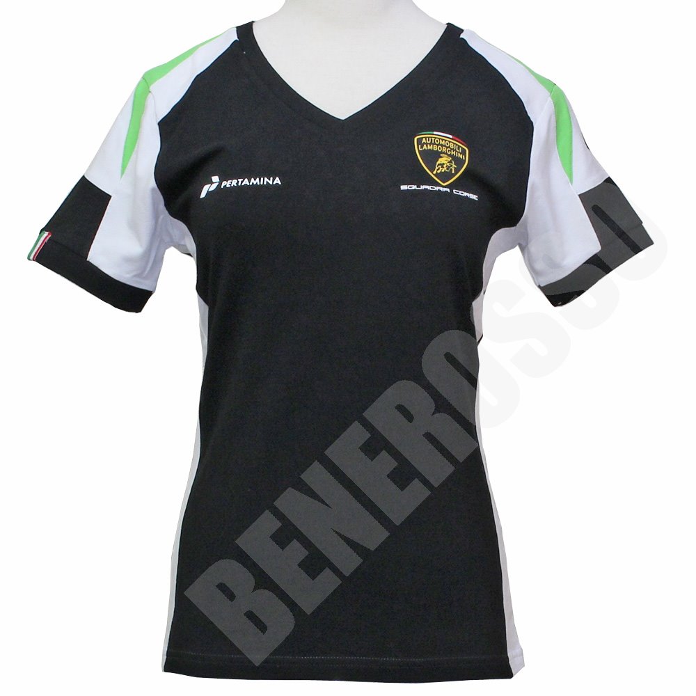 Rakuten - ランボルギーニ Squadra Corse レディース チーム Vネック Tee ブラック 9010696CCB063EL