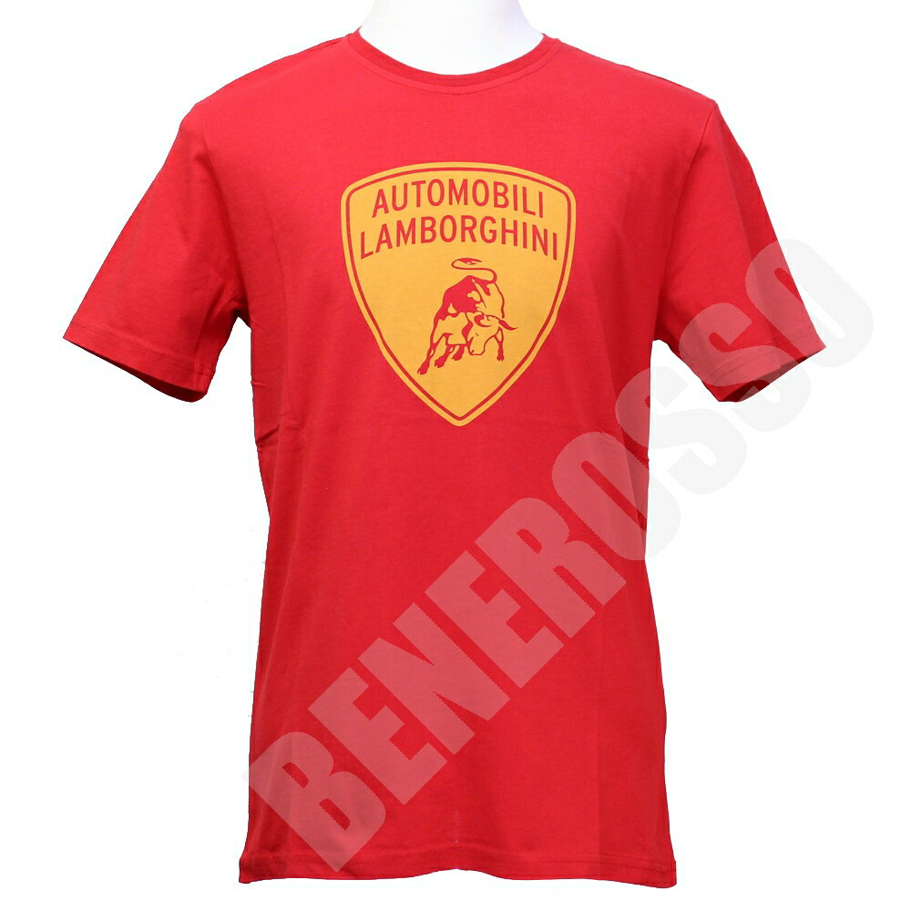 ランボルギーニ メンズ プリント シールド Tシャツ レッド 9011997CCR052