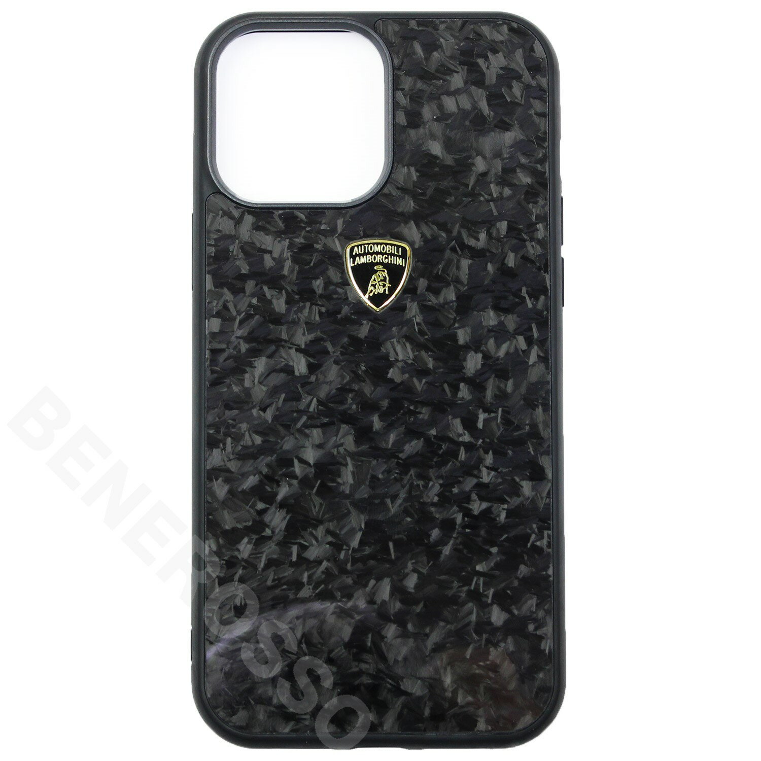 樂天商城 - ランボルギーニ iPhone13ProMax リアルカーボン バックカバー ウラカン D14 ブラック LB-TPUPCIP13PM-HU/D14-GD