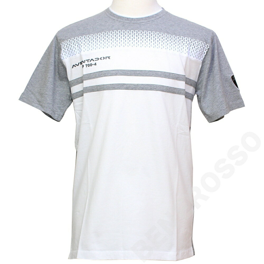 Rakuten - ランボルギーニ メンズ アヴェンタドール マークプリント Tシャツ ホワイト/ライトグレー 9012022CCW017