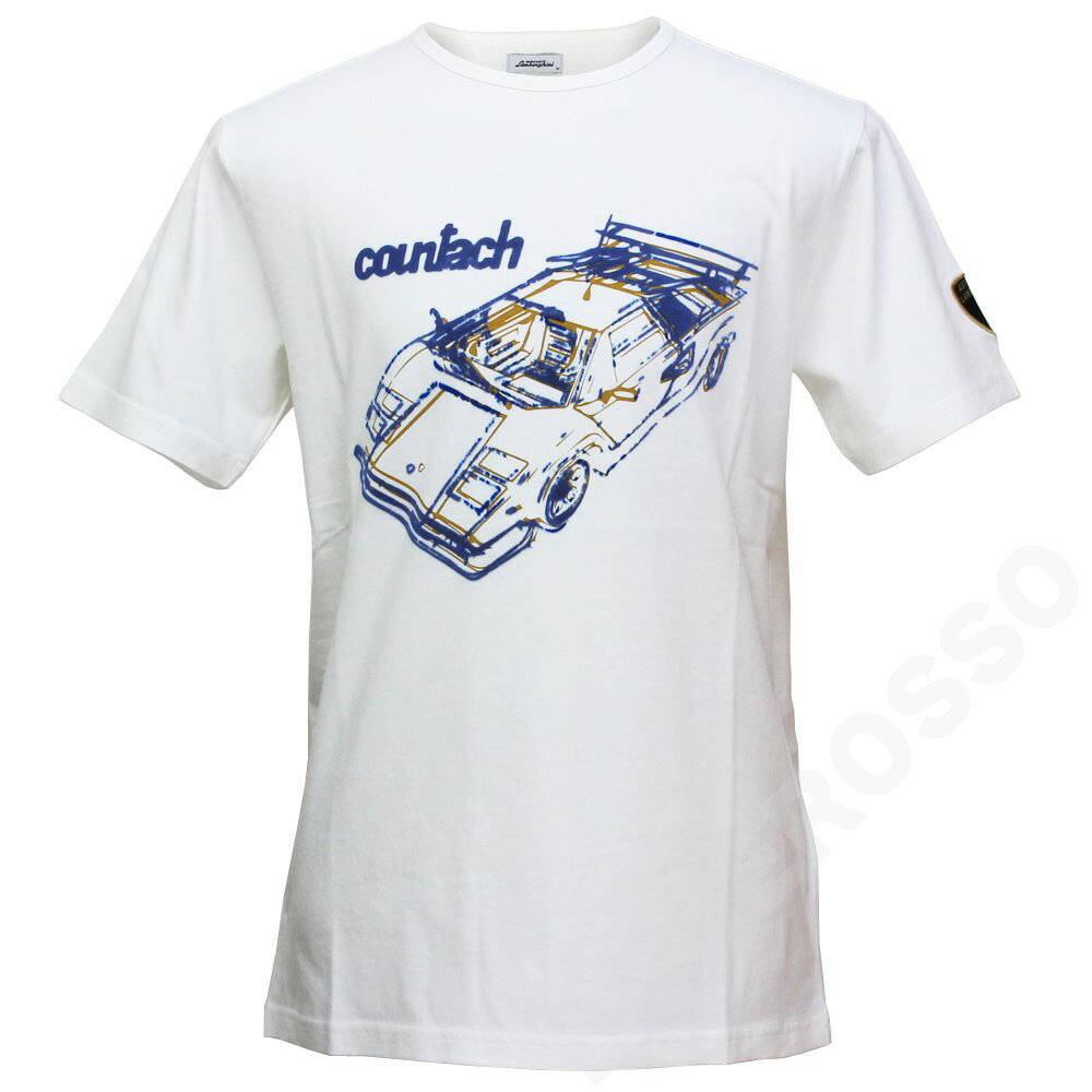 Rakuten - ランボルギーニ メンズ カウンタック スケッチ Tシャツ ホワイト 9012038CCW074