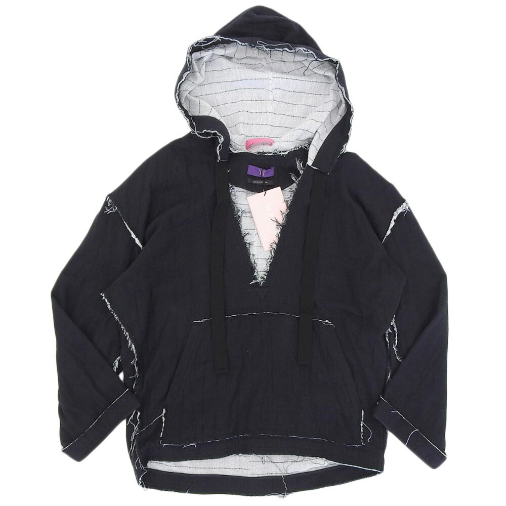 ◆美品◆ ワイズ ピンク Y's PINK コットン フーディー レディース ブラック size2 [Y01001]