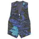 美品 イッセイミヤケ ISSEY MIYAKE デザインジレ メンズ ブルー系 sizeL レーヨン ME23-FE004 Y03387