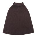 【中古】 アンドゥムルメステール ANN DEMEULEMEESTER ケープ レディース ブラウン size36 ウール ハイネック ニット Y03446