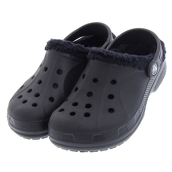 クロックス Crocs キッズ ジュニア サボ サンダル ボア ブラック 黒 size12C13 [Y01269] 【中古】