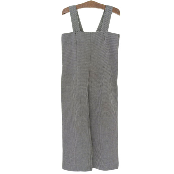 コムデギャルソン COMME des GARCONS コムコム ウール100% 千鳥格子 オールインワン サロペット レディース 黒×白 sizeS 2022s...