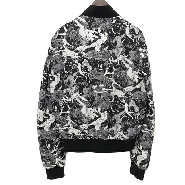 サンローランパリ SAINT LAURENT PARIS シルク ボンバー ジャケット メンズ ブラック系 size42 2018ss [Y03337]