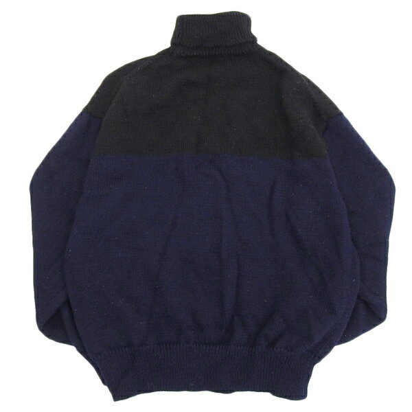 【中古】 ワイズフォーメン Y's for men ウール ロングスリーブ ハイネック ニット メンズ ブラック ネイビー 1999 アーカイブ [Y03023]