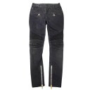 【中古】 未使用 バルマン BALMAIN バイカー ブラック パンツ size34 黒 レディース 295092