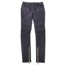 【中古】 未使用 バルマン BALMAIN バイカー ブラック パンツ size34 黒 レディース 295095
