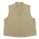 【中古】 コムデギャルソンオム COMME des GARCONS HOMME コットン ZIPベスト メンズ ベージュ系 sizeM HV100030 AD1...