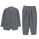 【中古】 イッセイミヤケ ISSEY MIYAKE 90's ヴィンテージ セットアップ ウール バンドカラー スーツ メンズ チャコールグレー sizeXL ...